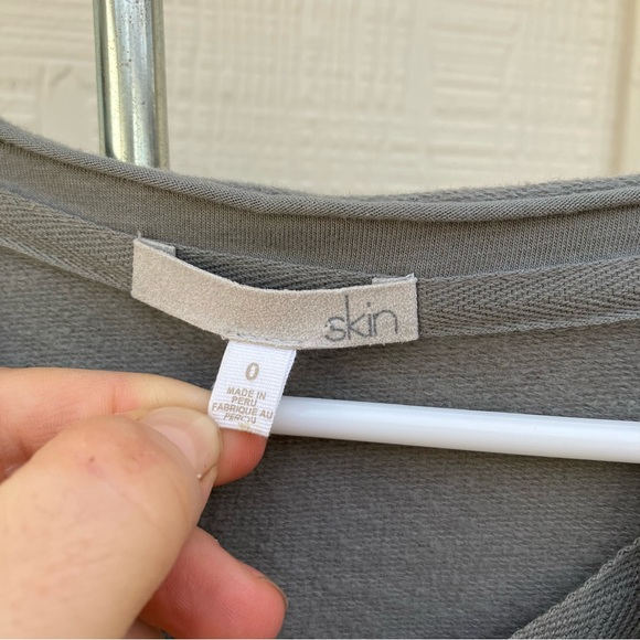 Skin organic cross tie front oversized sweatshirt, size small. - Picture 8 of 12